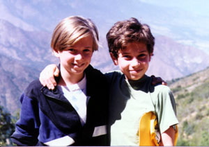 Micah and Seth on top of a mountain in Chile