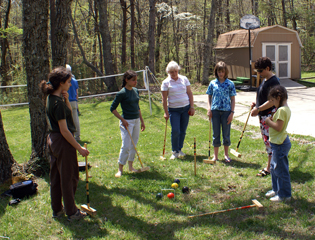 Croquet at Gary Waldeckers' house