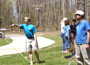 Micah playing badminton