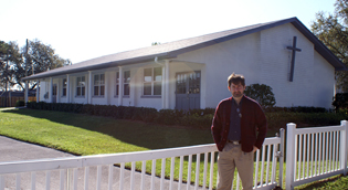 Gary in front of Grace Presbyterian Church