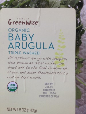 Toss on some baby arugula.