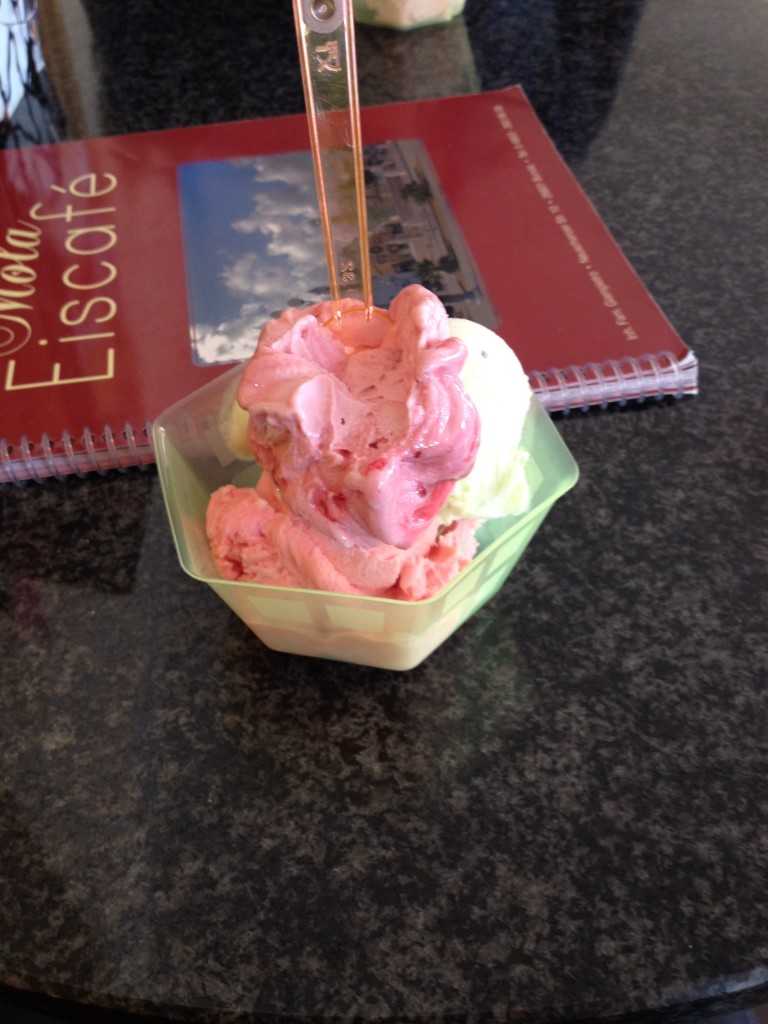 Ice cream/sorbet was so refreshing after walking around in 90 degree weather!