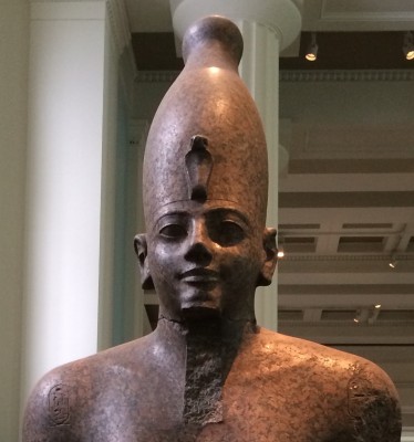 This is a statue of King Thutmose III, one of the candidates for the Pharaoh during the time of Moses and the 10 plagues. 